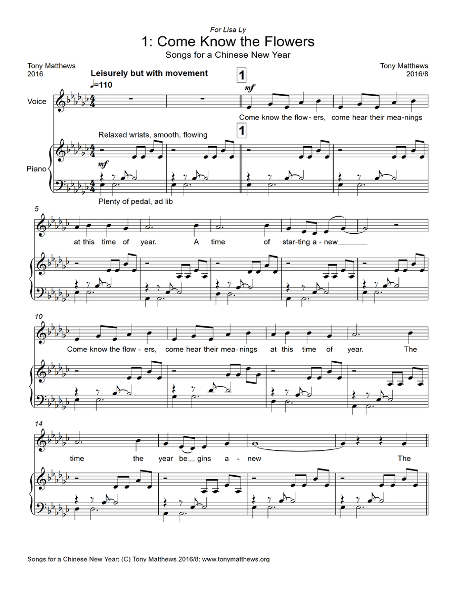 Songs for a Chinese New Year Unison Choir scores gallery preview page 4