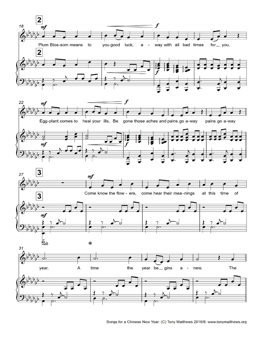 Songs for a Chinese New Year Unison Choir scores gallery preview page 5