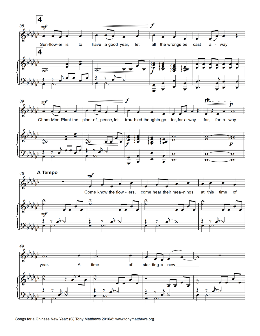 Songs for a Chinese New Year Unison Choir scores gallery preview page 6