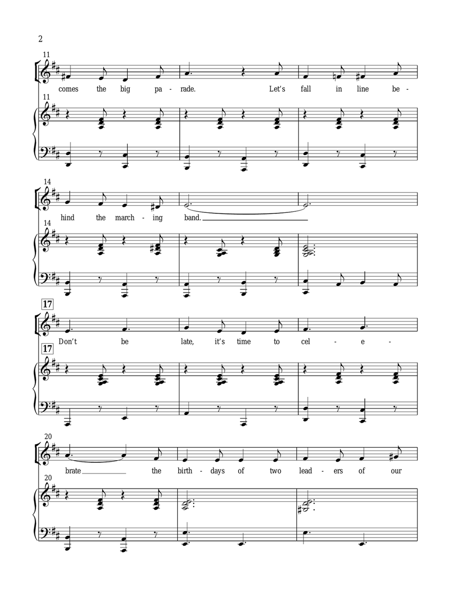 Presidents On Parade Presidents On Parade Choir scores gallery preview page 2
