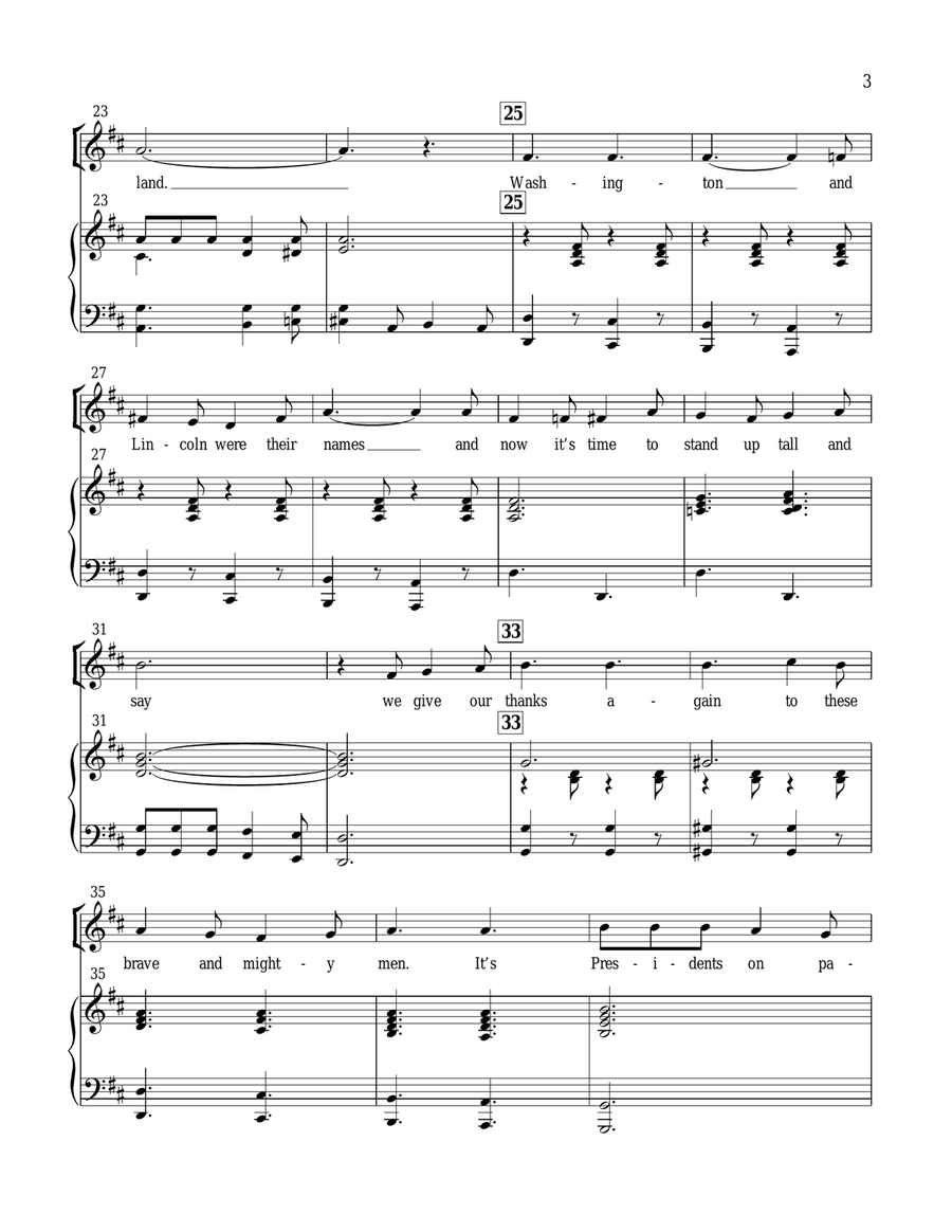 Presidents On Parade Presidents On Parade Choir scores gallery preview page 3