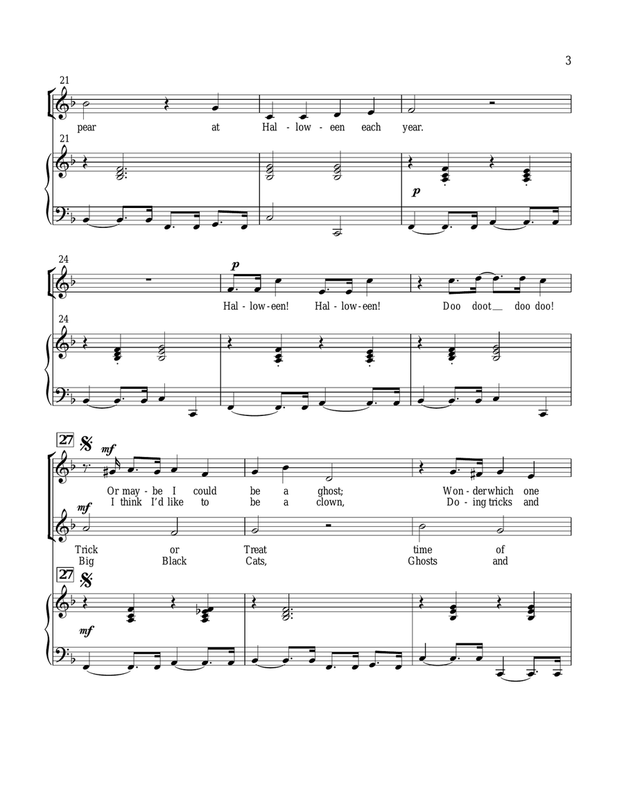 Boo! & Halloween Is Here Boo! & Halloween Is Here Choir scores gallery preview page 3