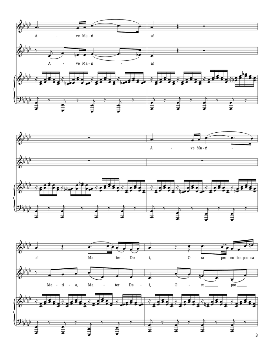 Ave Maria Ave Maria Vocal Duet scores gallery preview page 3
