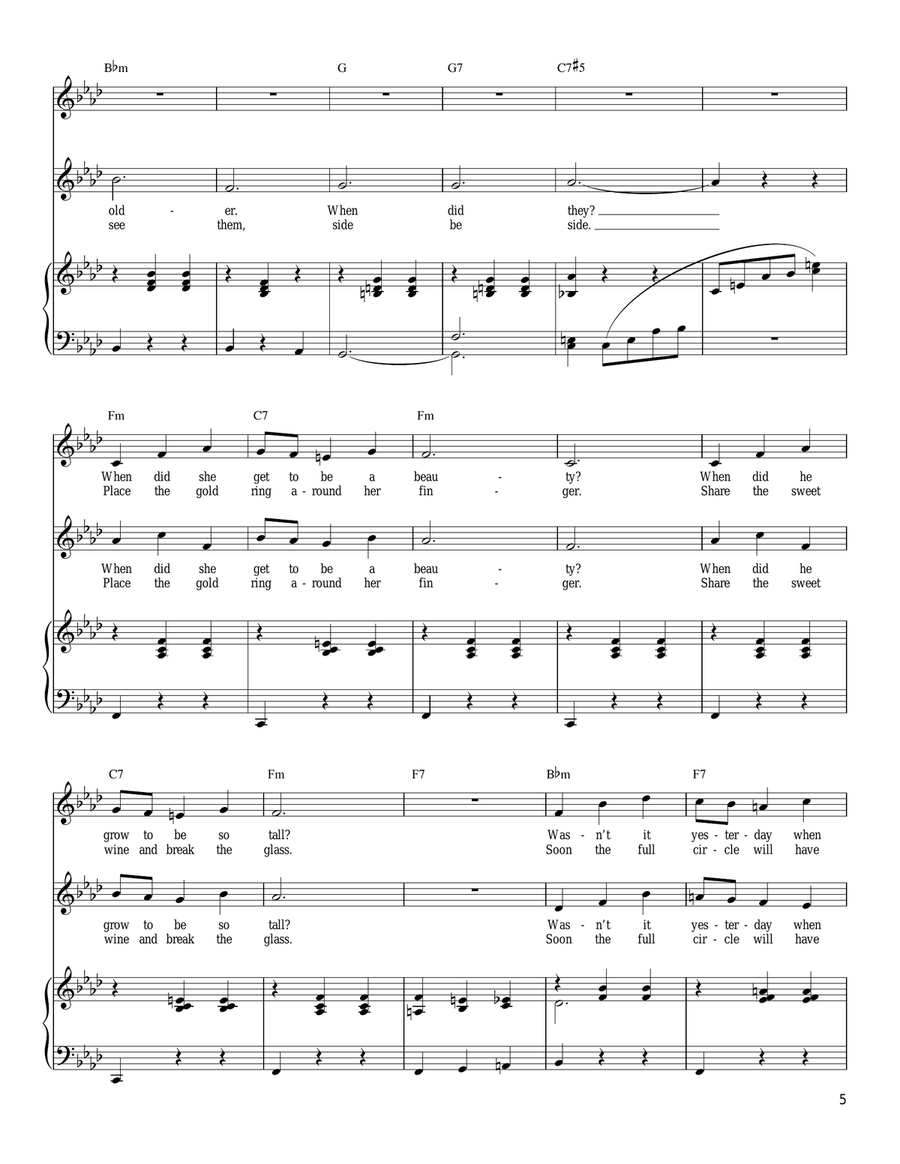 Sunrise, Sunset (from Fiddler On The Roof) Vocal Duet scores gallery preview page 2