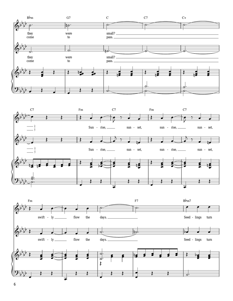 Sunrise, Sunset (from Fiddler On The Roof) Vocal Duet scores gallery preview page 3