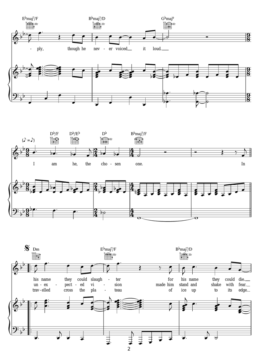 One For The Vine One For The Vine Piano, Vocal scores gallery preview page 2