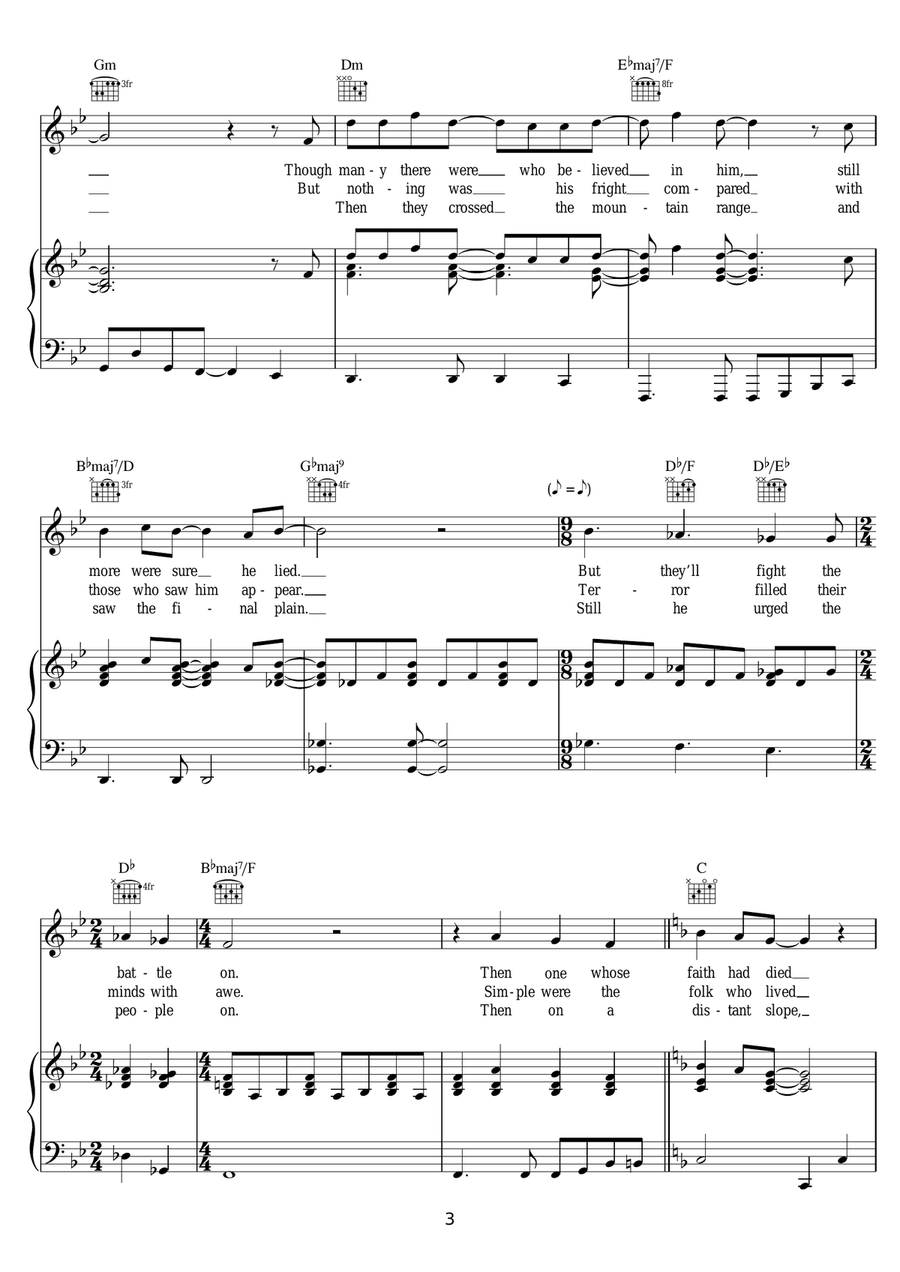 One For The Vine One For The Vine Piano, Vocal scores gallery preview page 3