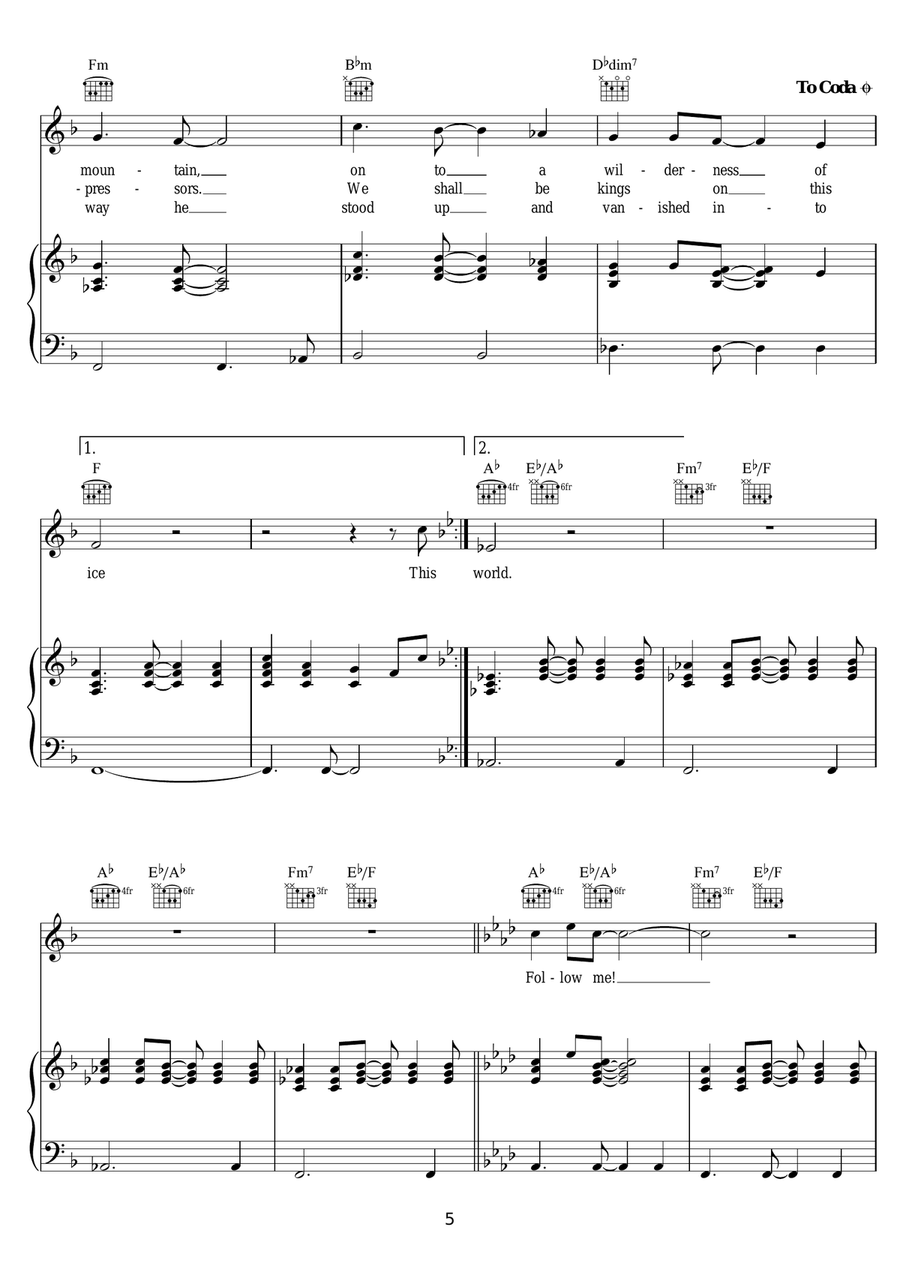 One For The Vine One For The Vine Piano, Vocal scores gallery preview page 5