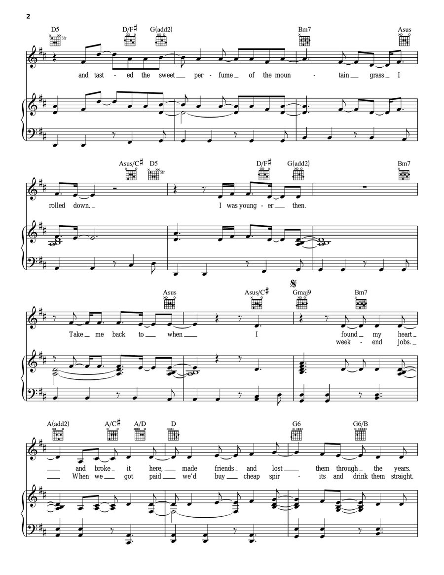 Castle On The Hill Castle On The Hill Piano, Vocal, Guitar scores gallery preview page 2