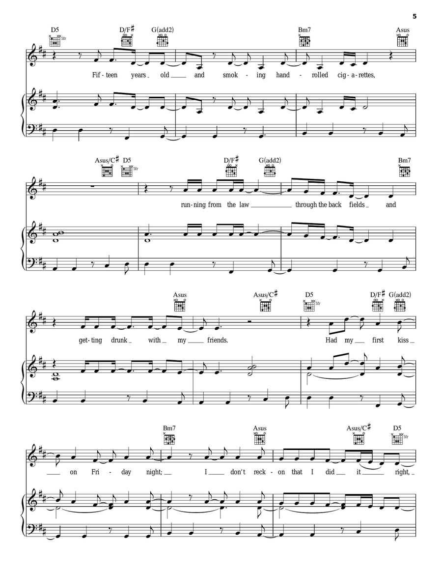 Castle On The Hill Castle On The Hill Piano, Vocal, Guitar scores gallery preview page 5