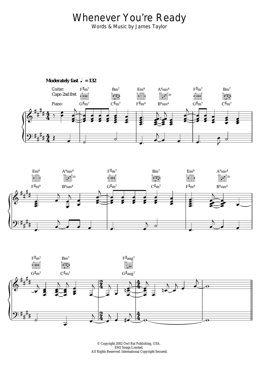 Whenever You're Ready Piano, Vocal scores gallery preview page 1