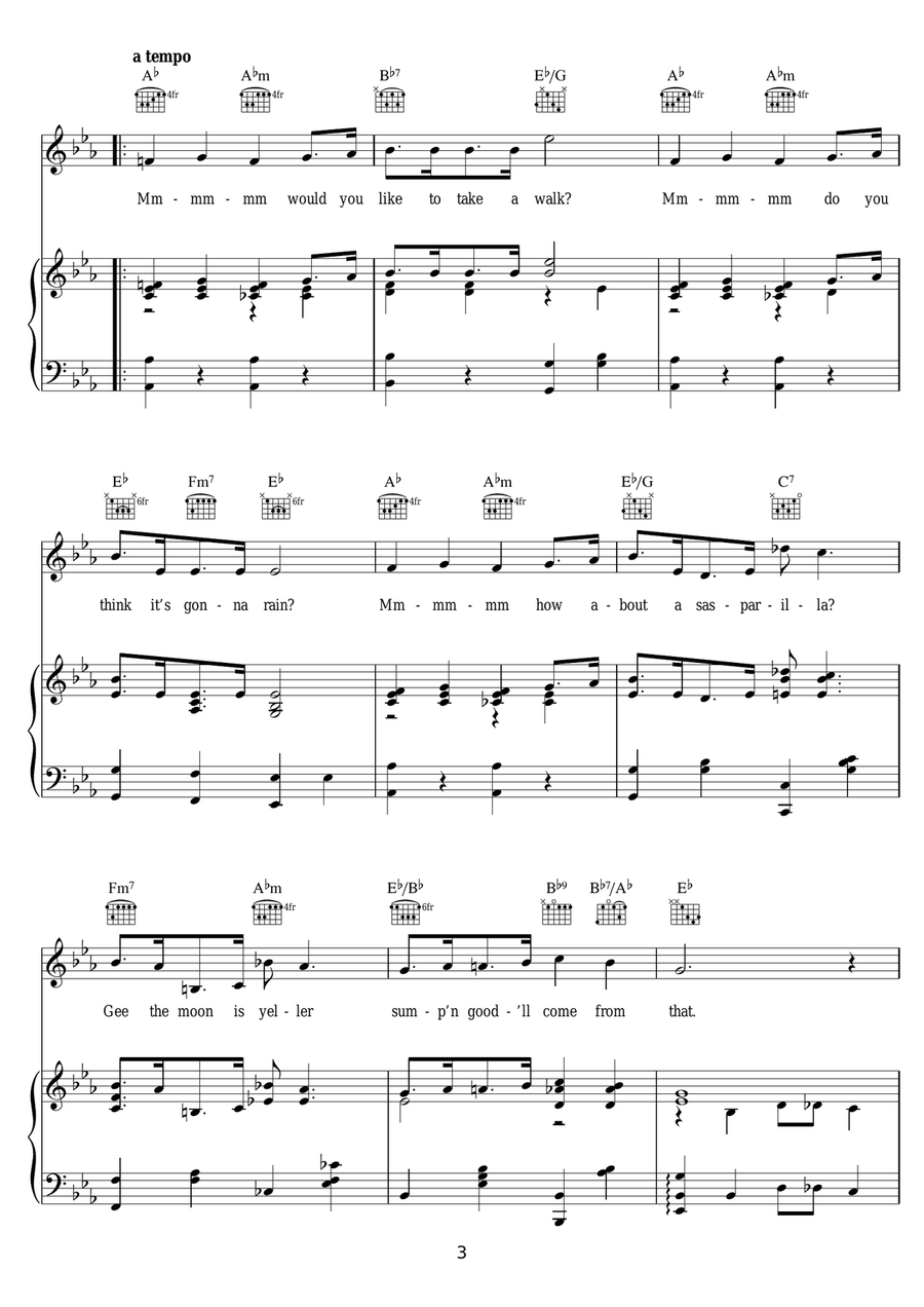 Would You Like To Take A Walk? Piano, Vocal scores gallery preview page 3