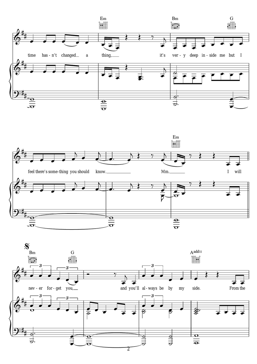 Never Forget You Never Forget You Piano, Vocal scores gallery preview page 2
