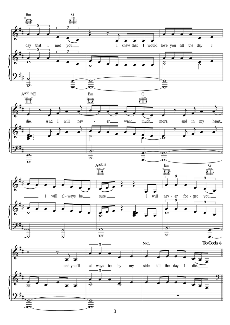 Never Forget You Never Forget You Piano, Vocal scores gallery preview page 3
