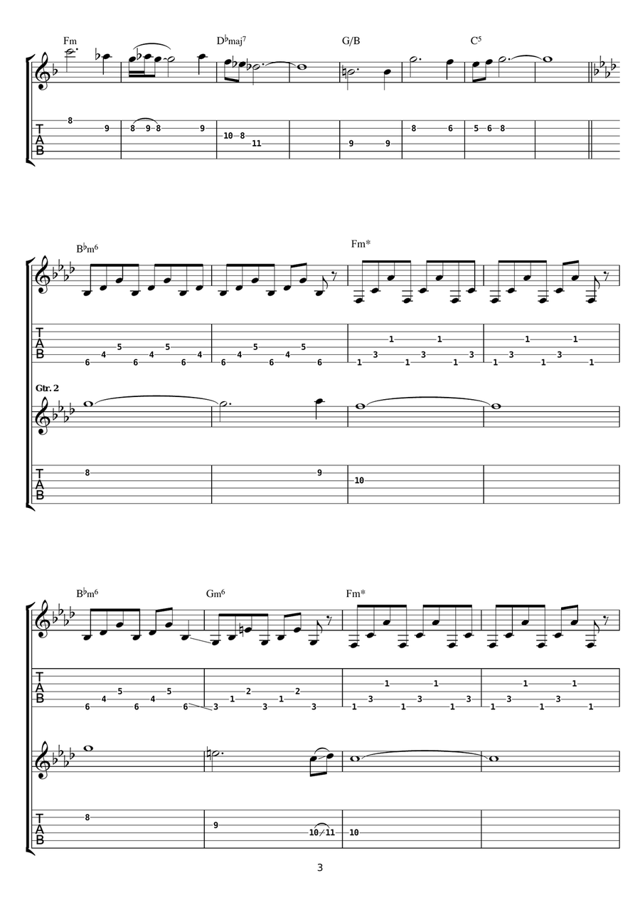 Megalopolis Megalopolis Guitar Tablature scores gallery preview page 3