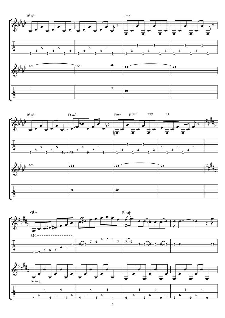 Megalopolis Megalopolis Guitar Tablature scores gallery preview page 4