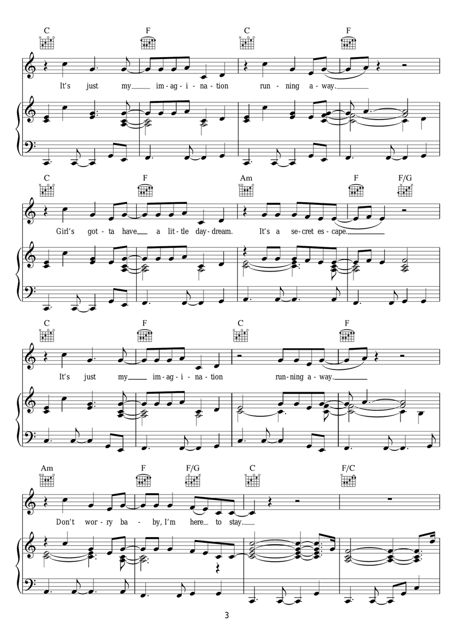 Runaway Daydreamer Runaway Daydreamer Piano, Vocal scores gallery preview page 3
