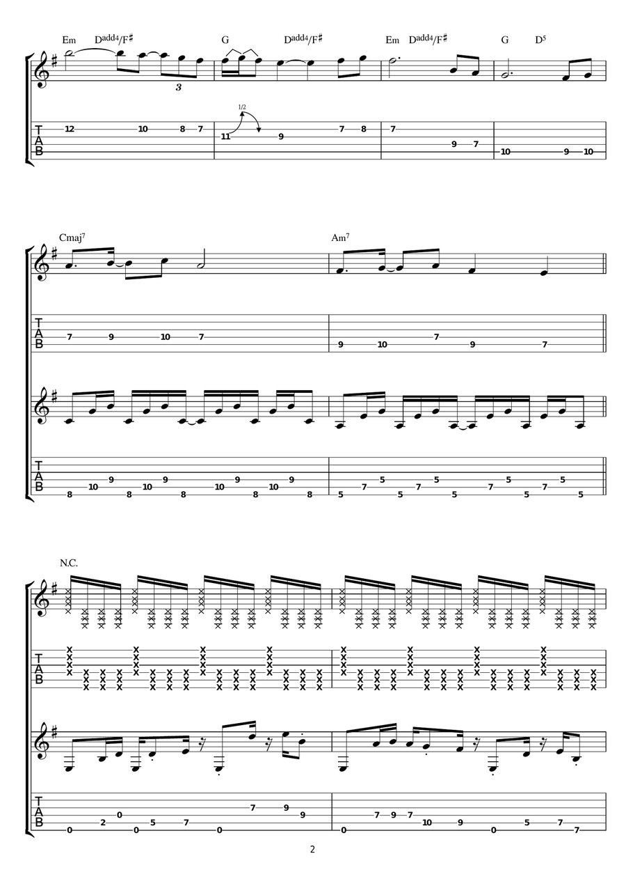 Somnium Somnium Guitar Tablature scores gallery preview page 2