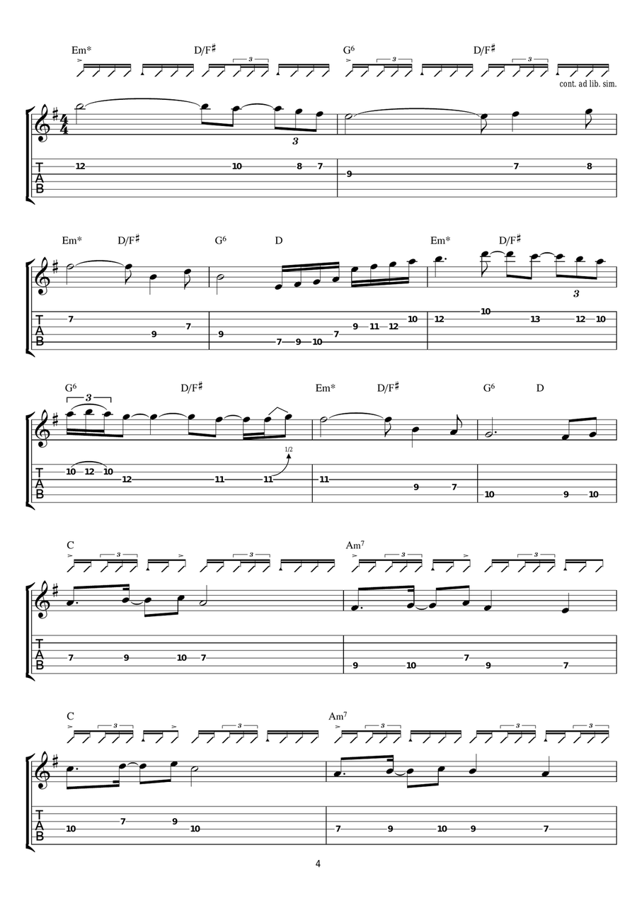 Somnium Somnium Guitar Tablature scores gallery preview page 4