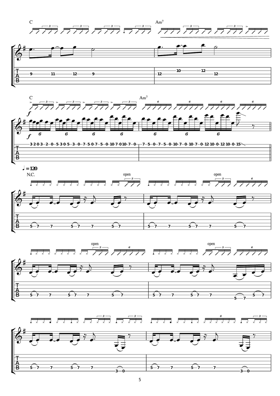 Somnium Somnium Guitar Tablature scores gallery preview page 5