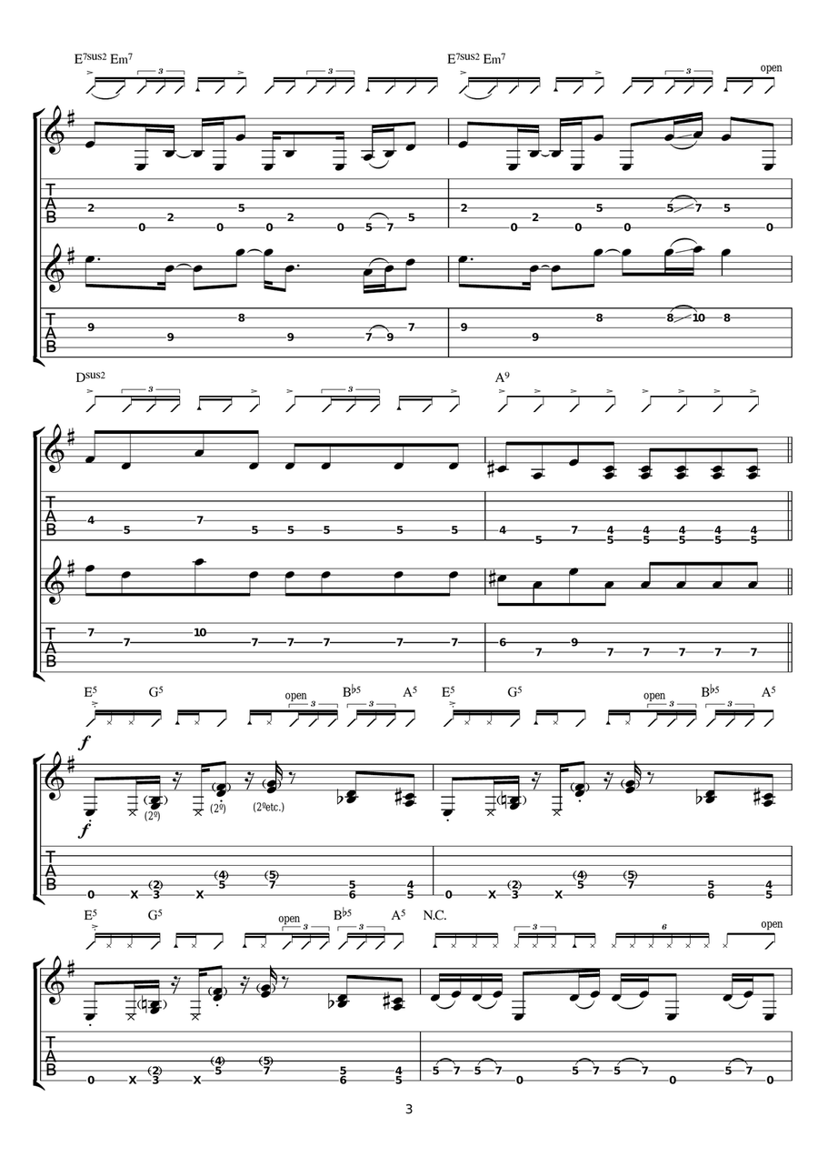 Misty Moses Misty Moses Guitar Tablature scores gallery preview page 3