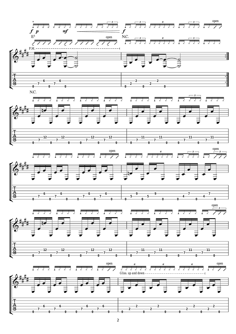 Sunday Neurosis Sunday Neurosis Guitar Tablature scores gallery preview page 2