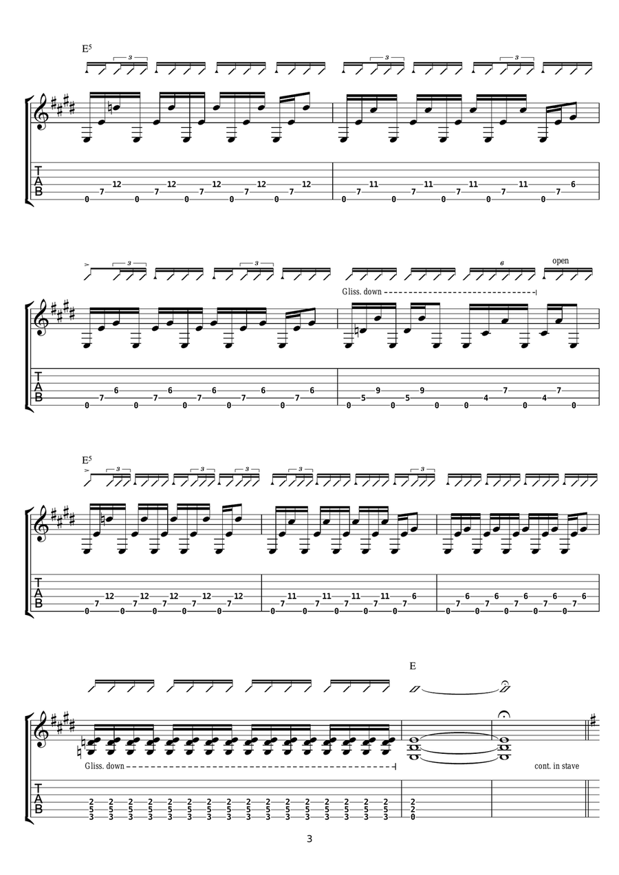 Sunday Neurosis Sunday Neurosis Guitar Tablature scores gallery preview page 3