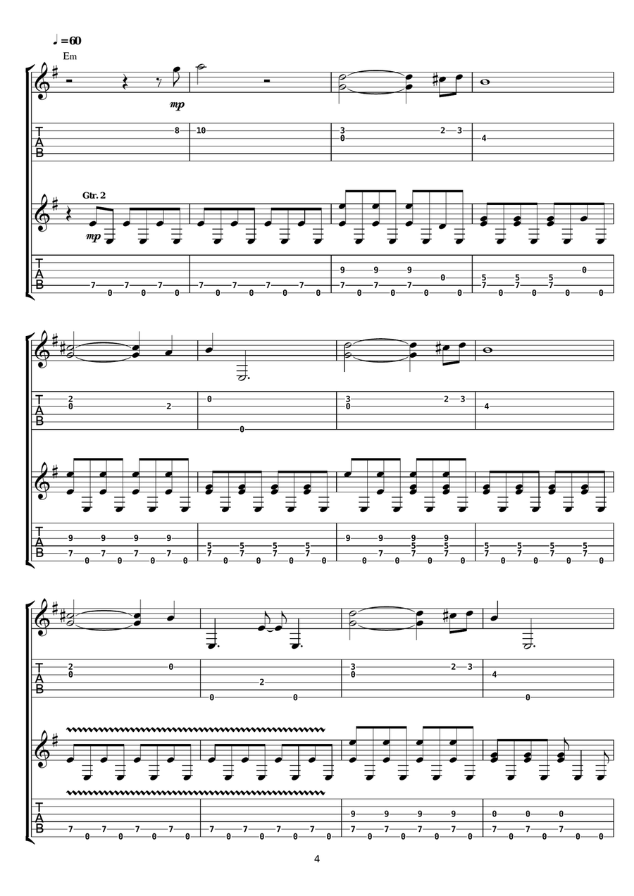 Sunday Neurosis Sunday Neurosis Guitar Tablature scores gallery preview page 4