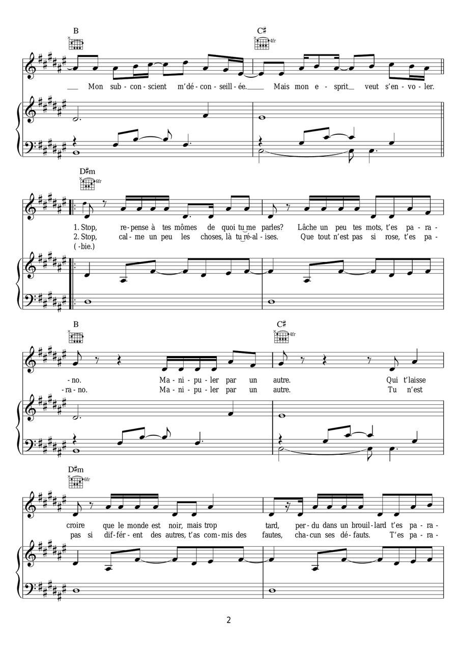 Zombie Zombie Piano, Vocal scores gallery preview page 2