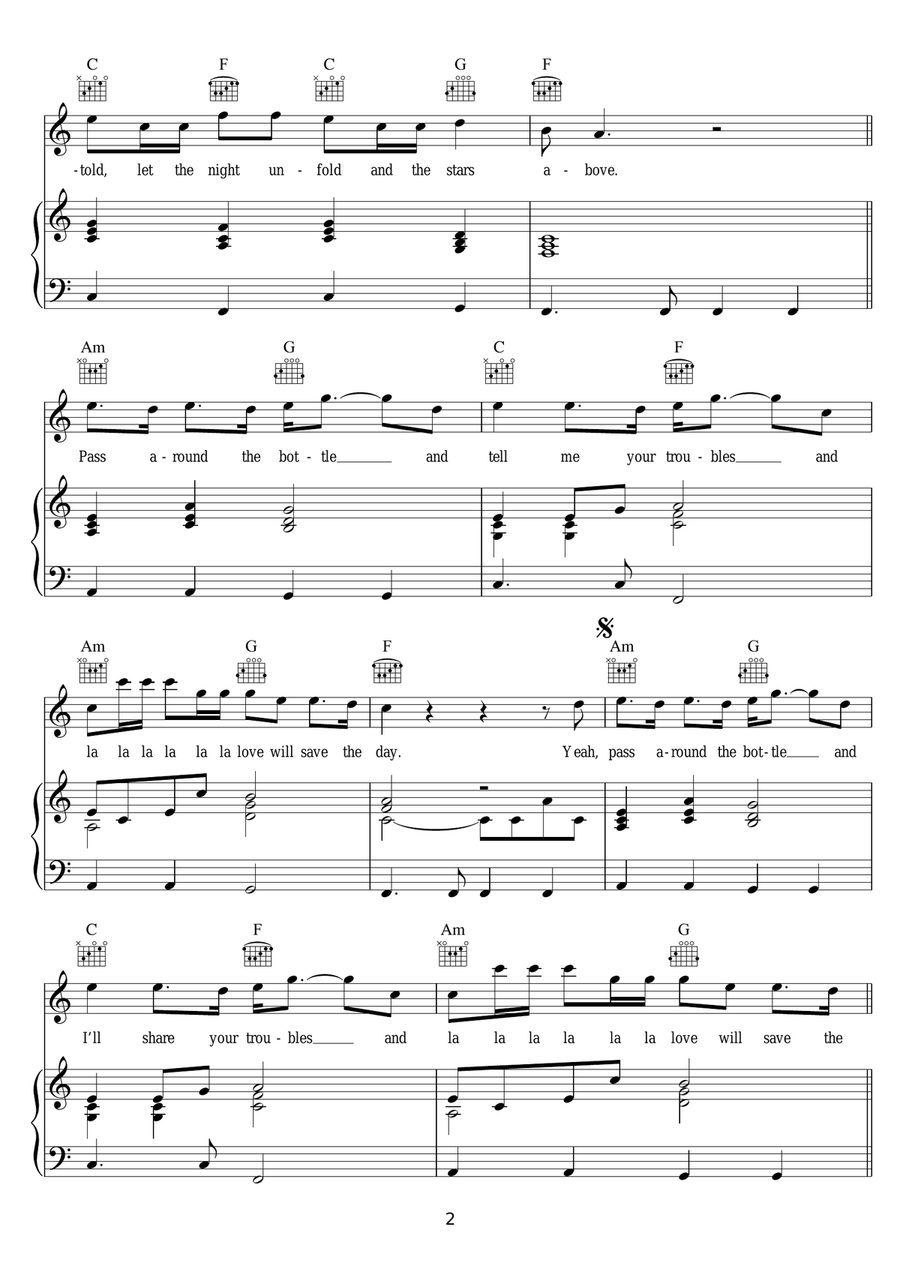Love Will Save The Day Piano, Vocal scores gallery preview page 2