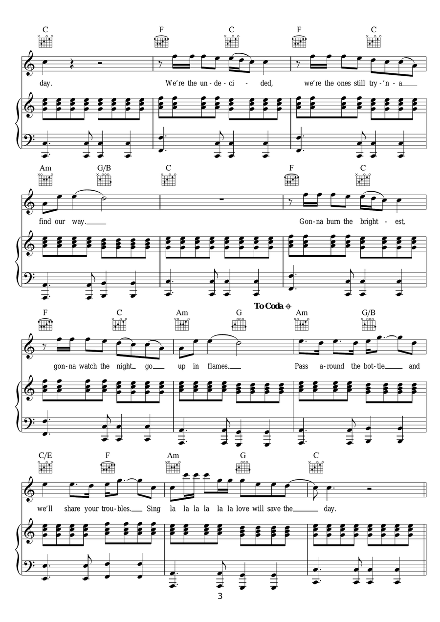 Love Will Save The Day Piano, Vocal scores gallery preview page 3