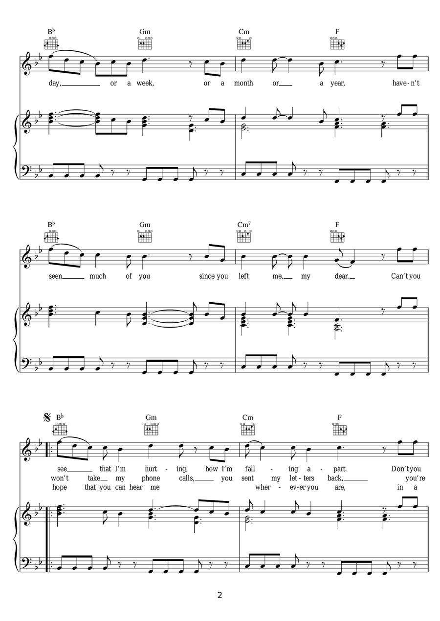 What Makes You Cry What Makes You Cry Piano, Vocal scores gallery preview page 2