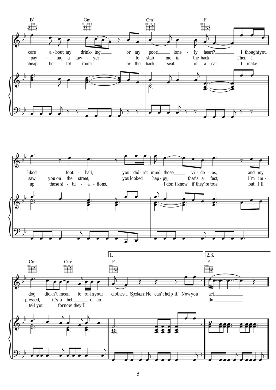 What Makes You Cry What Makes You Cry Piano, Vocal scores gallery preview page 3