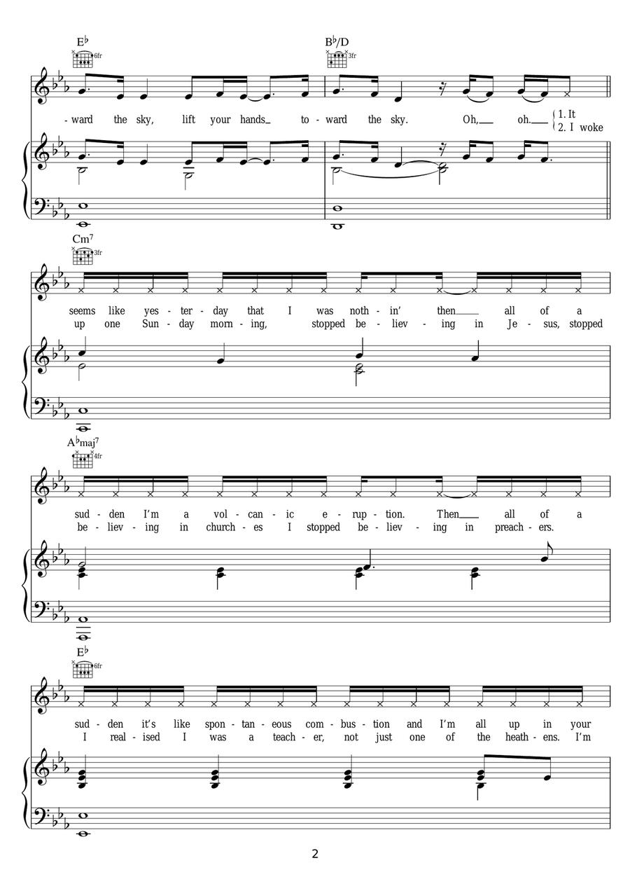 Battle Cry (featuring Sia) Piano, Vocal scores gallery preview page 2