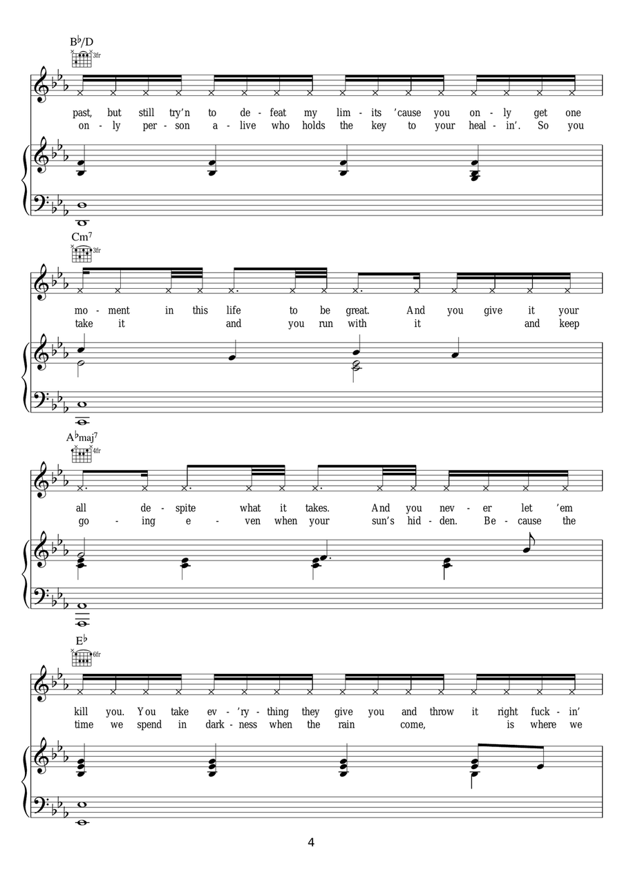 Battle Cry (featuring Sia) Piano, Vocal scores gallery preview page 4