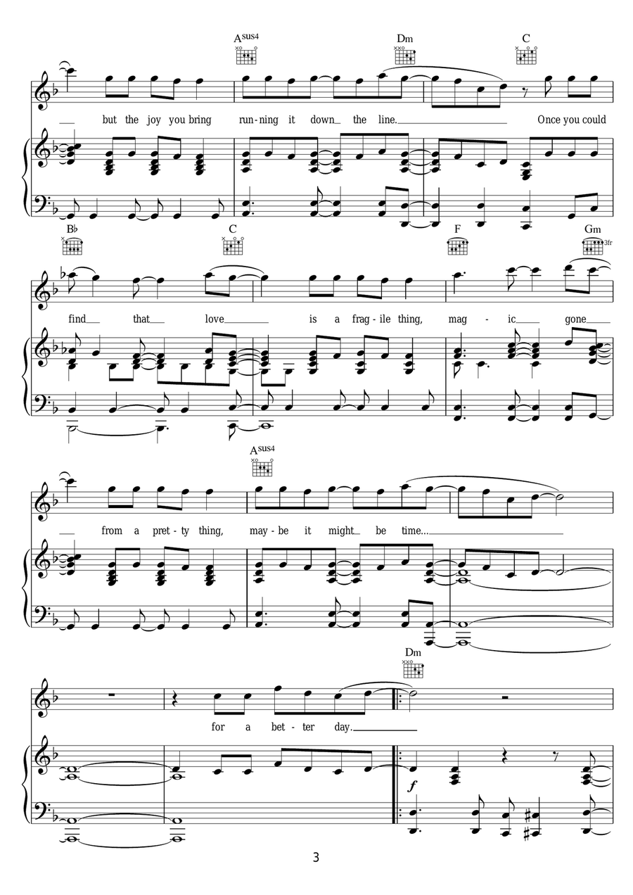 For A Better Day For A Better Day Piano, Vocal scores gallery preview page 3