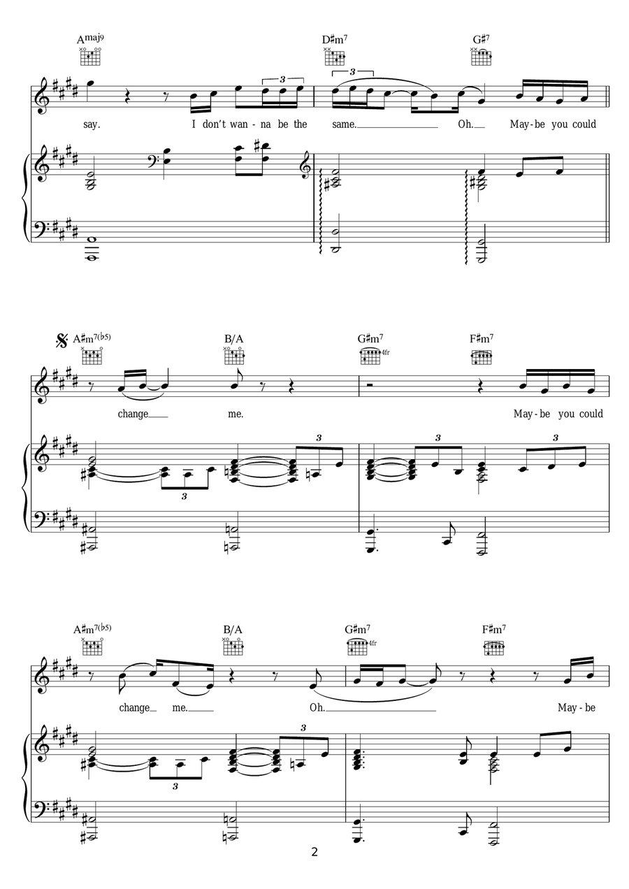 Change Me Change Me Piano, Vocal scores gallery preview page 2