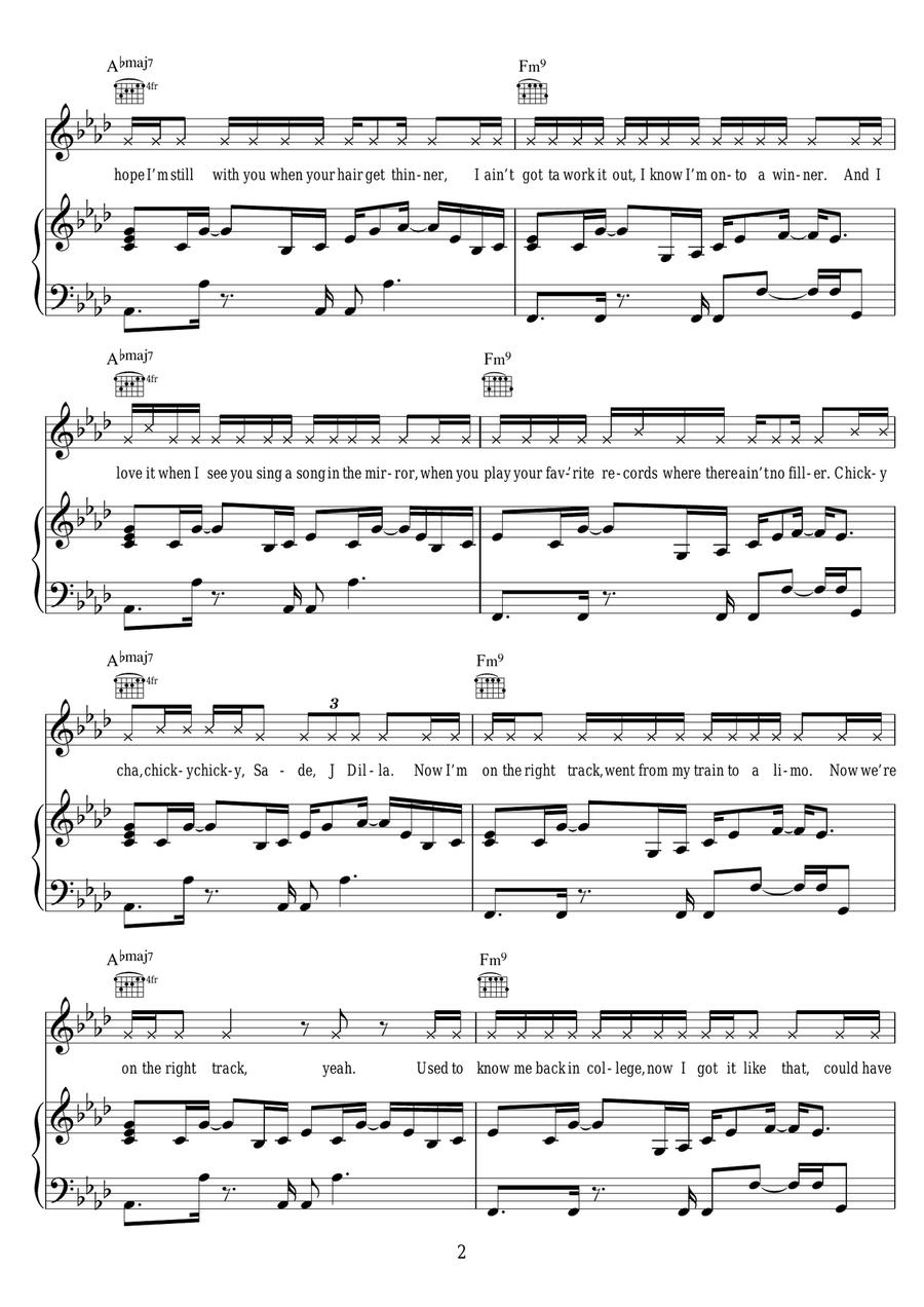 Not Letting Go (featuring Jess Glynne) Piano, Vocal scores gallery preview page 2