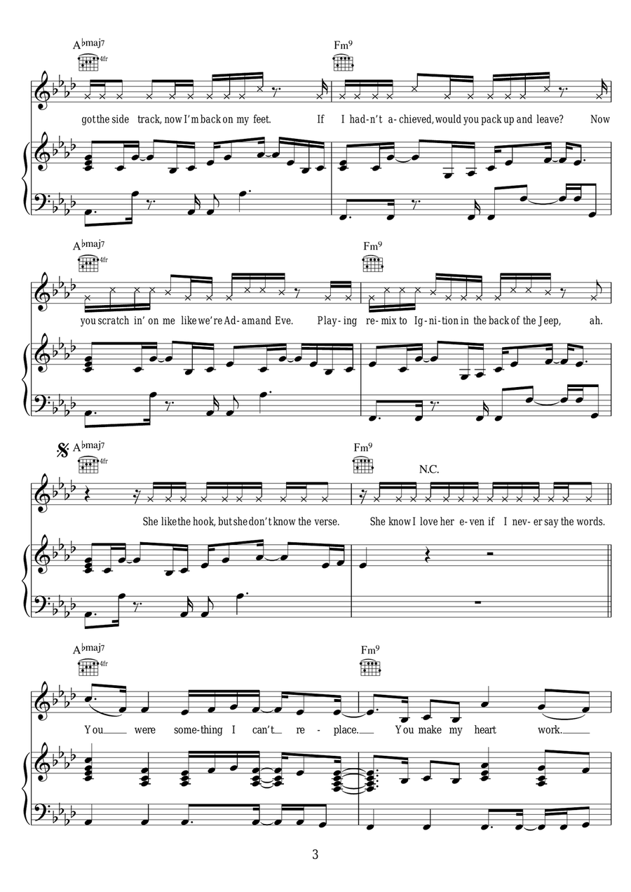 Not Letting Go (featuring Jess Glynne) Piano, Vocal scores gallery preview page 3