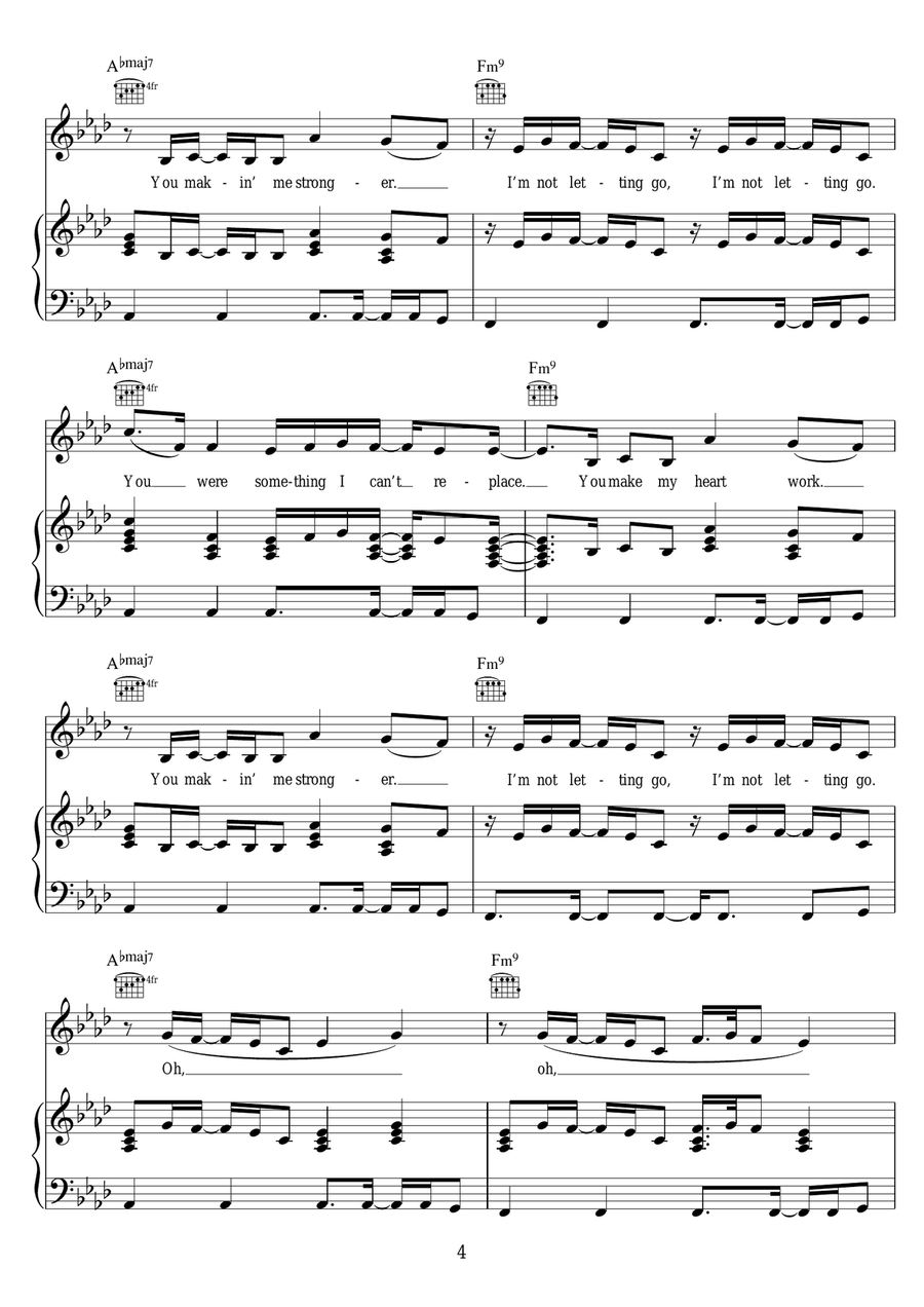 Not Letting Go (featuring Jess Glynne) Piano, Vocal scores gallery preview page 4
