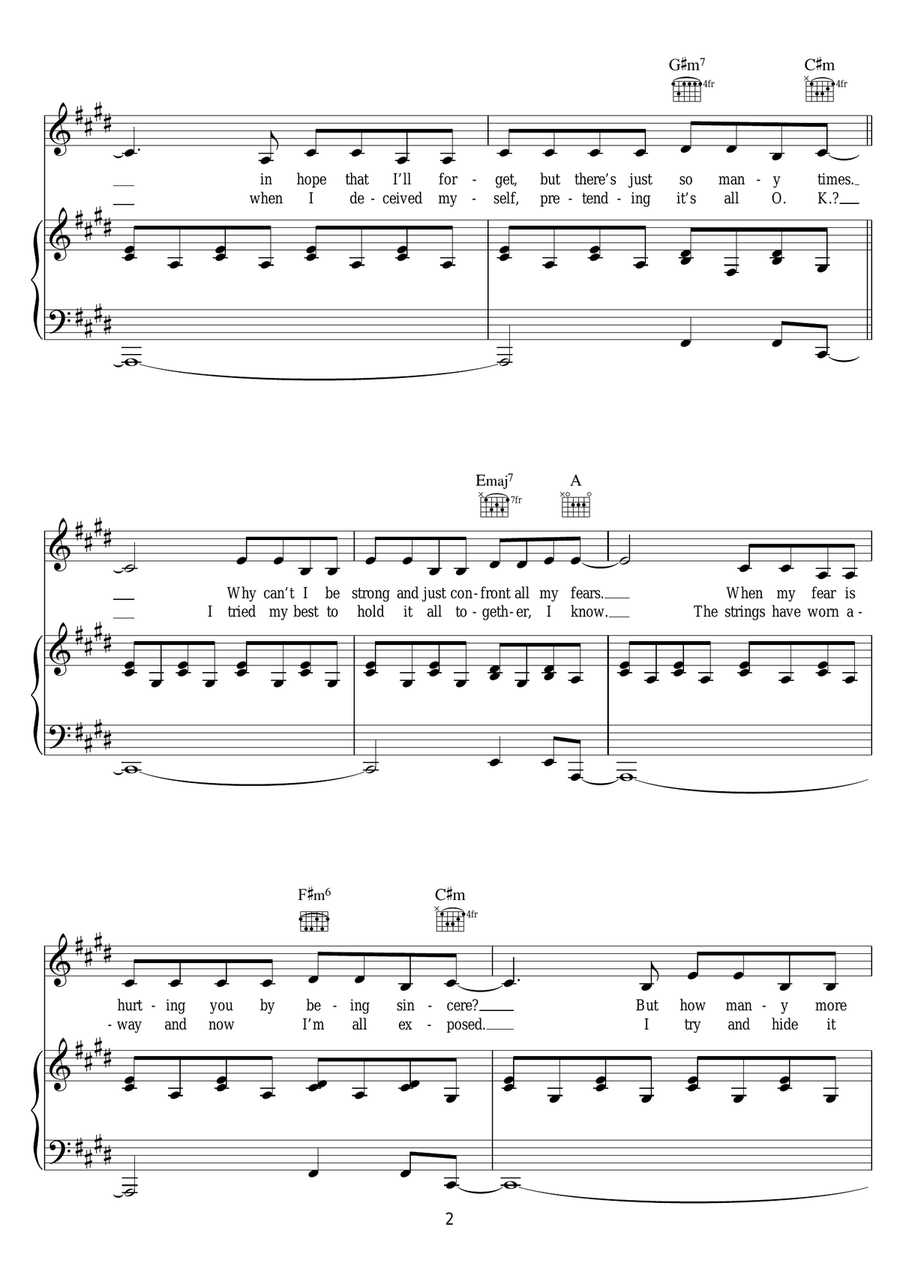 Crying For No Reason Crying For No Reason Piano, Vocal scores gallery preview page 2