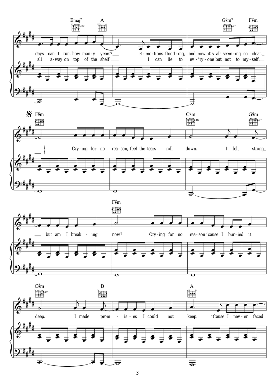 Crying For No Reason Crying For No Reason Piano, Vocal scores gallery preview page 3