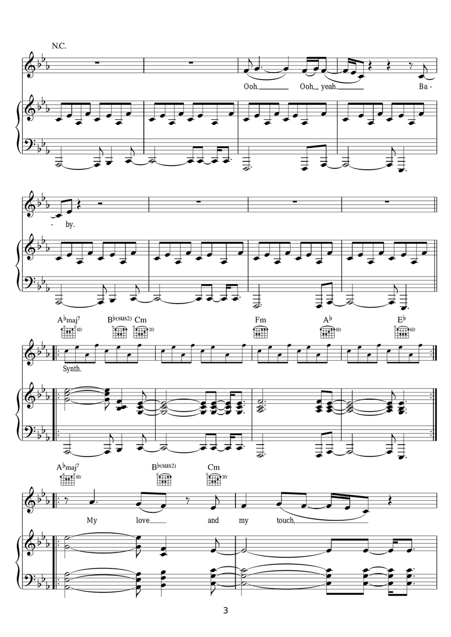 My Love (featuring Jess Glynne) Piano, Vocal scores gallery preview page 3