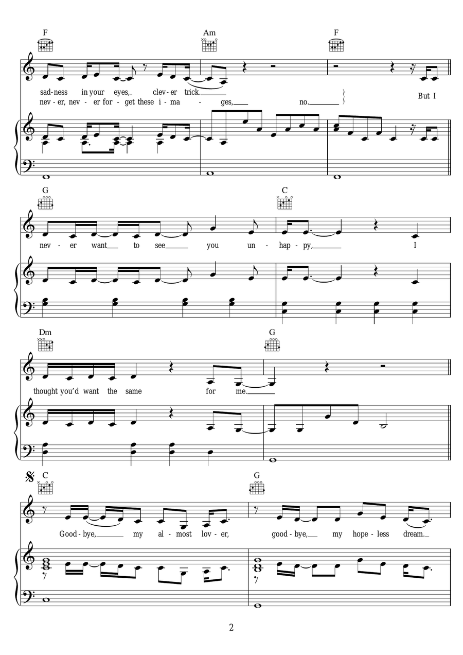Almost Lover Almost Lover Piano, Vocal scores gallery preview page 2