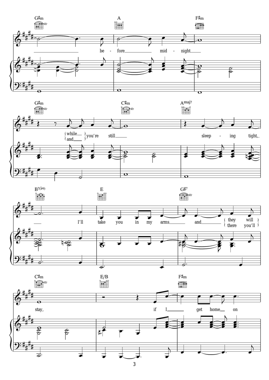 If I Get Home On Christmas Day Piano, Vocal scores gallery preview page 3