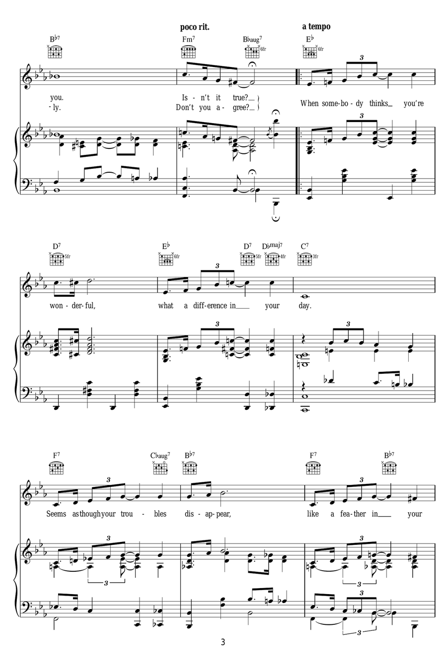When Somebody Thinks You're Wonderful Piano, Vocal scores gallery preview page 3