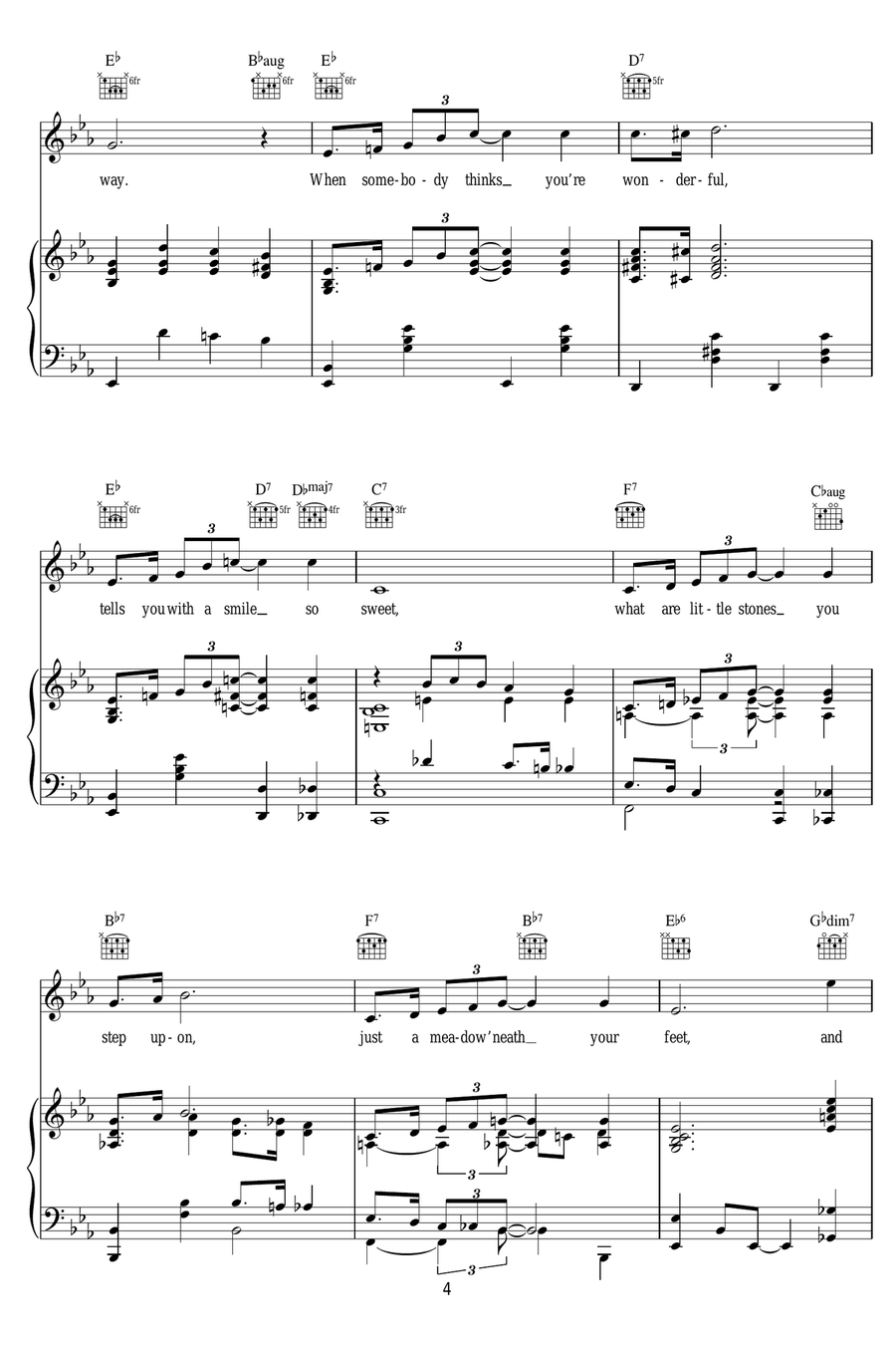 When Somebody Thinks You're Wonderful Piano, Vocal scores gallery preview page 4