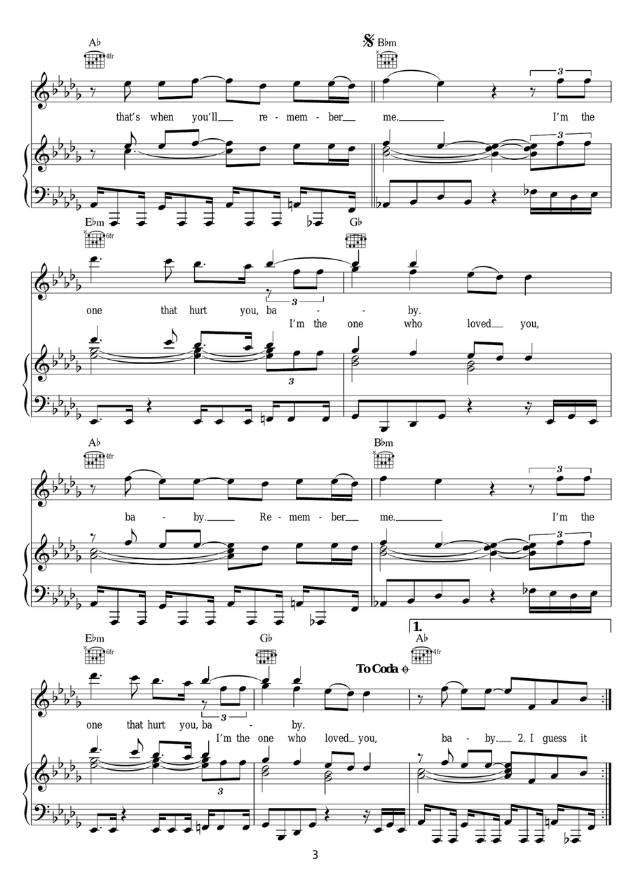 Remember Me (featuring Jessie J) Piano, Vocal scores gallery preview page 3