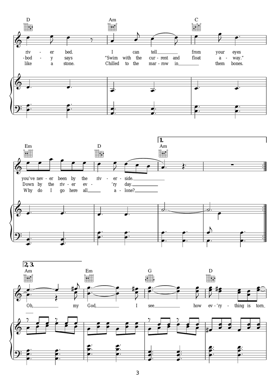 Riverside Riverside Piano, Vocal scores gallery preview page 3