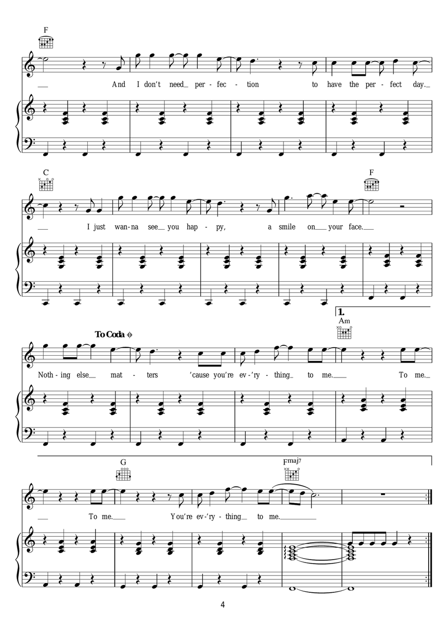 Everything To Me Everything To Me Piano, Vocal scores gallery preview page 4